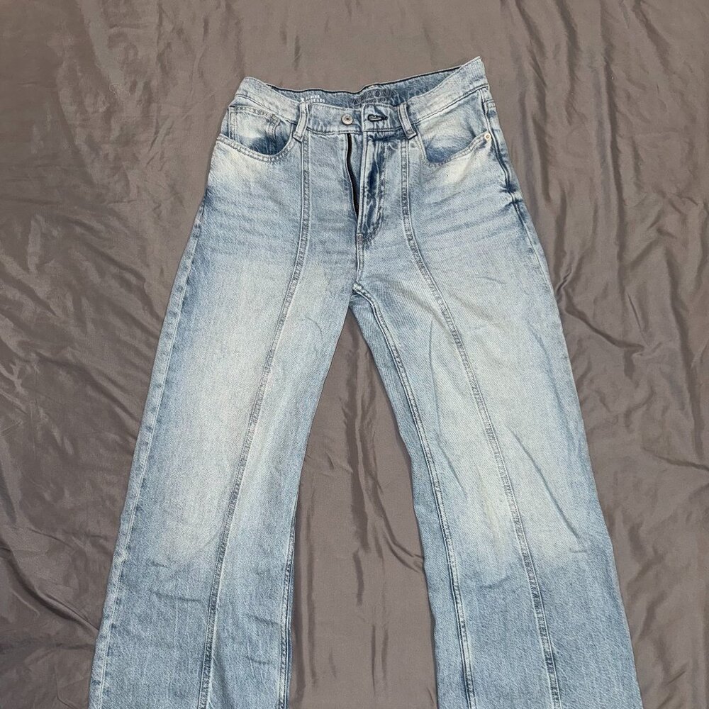 Arizona Jean Company Wide Leg Jeans Size 3 Light Wash Denim